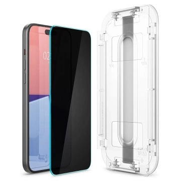 Szkło hartowane Spigen Glas.tR ”Ez Fit” 2-pack do Apple iPhone 15 / 16 Privacy