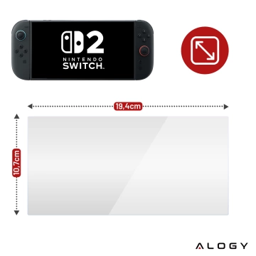 2x Szkło Hartowane do Nintendo Switch 2 2025 ochronne szkiełko na ekran 9H Alogy Heavy Pro+™️ [2szt]