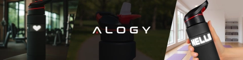 Alogy FitBottle™ 800ml Smart-Trinkflasche mit LED-Display, Bluetooth-Verbindung, Strohhalm, Motivationsfunktion, wiederverwendbar – Schwarz