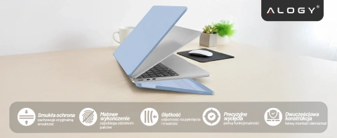 Etui do Apple Macbook Air 15 2023-2025 (M2/M3/M4) – elastyczna, matowa obudowa ochronna, lekka i odporna – Alogy AirGuard™ Lawendowy