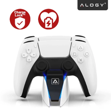 Podwójna stacja dokująca ładująca do kontrolera Pada do PlayStation 5 PS5 do 2 Padów Alogy Biała
