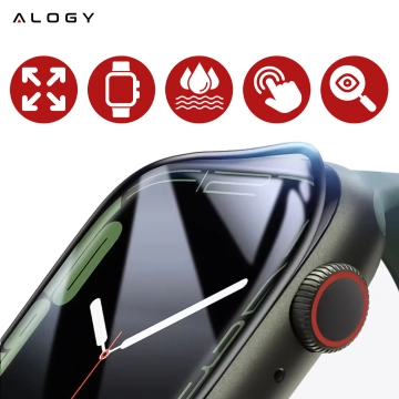 Szkło Hybrydowe do Apple Watch 10 46mm Alogy 3D Glass z czarną ramką