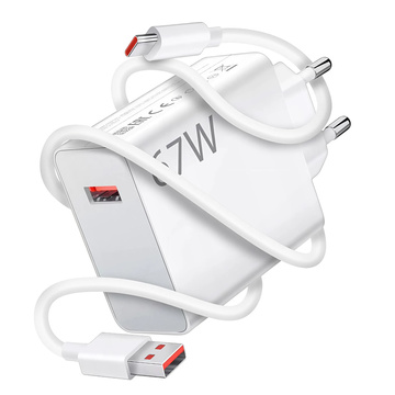 Ładowarka sieciowa Xiaomi oryginalna USB-A Szybkie Ładowanie QC3.0 3A 67W + Kabel USB do USB-C 120W 1M