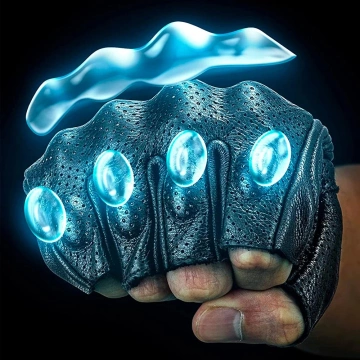 Rockbros 16220006003 L Leder-Motorradhandschuhe – Schwarz