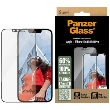iPhone 16e Safe von PanzerGlass Ultra-Wide Fit Tempered Glass mit EasyAligner-Applikator