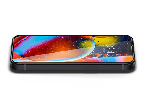 Szkło Spigen Glas.tR Slim FC do etui do Apple iPhone 13/ 13 Pro/ 14 Black + Kabel 1m Lightning