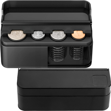 Münzbox Münzhalter Brieftasche Organizer Aufbewahrungsbox für kleine Münzen für Auto Autos Büros Zuhause Box Alogy Schwarz