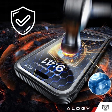 Etui ochronne na telefon do Apple iPhone 16 Alogy Shield360 MagCase™️ do MagSafe obudowa z ochroną wyświetlacza i aparatu Czarne