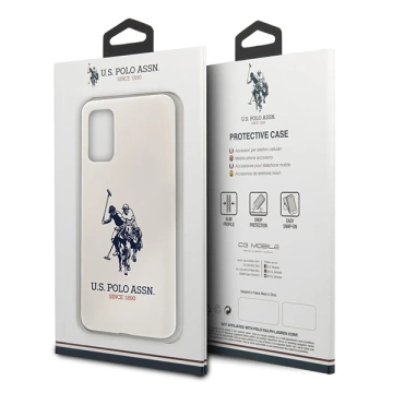 Etui na telefon US Polo Silicone Collection do Samsung Galaxy S20 Plus biały/white