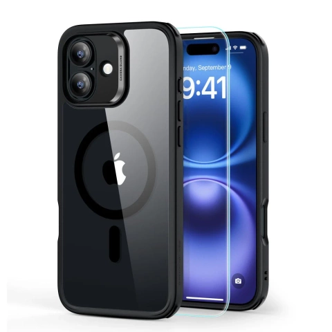 Etui obudowa ESR Classic Hybrid Halolock Magsafe & Tempered Glass do iPhone 16 Clear/Black