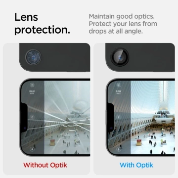 Kameraschutz für iPhone 16e Spigen Optik Pro Glas.TR "EZ Fit" Kameraschutz 2er-Pack Schwarz