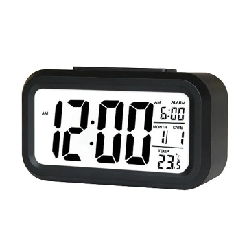 Zegar budzik Trusty duży LCD czarny ZG21