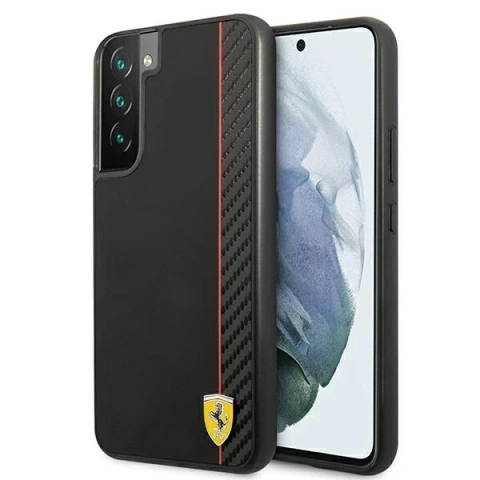 Etui Ferrari FESAXHCS22MBK do Galaxy S22+ S906hardcase On Track Carbon Stripe czarny/black