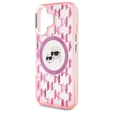 Karl Lagerfeld Hülle für iPhone 16 6,1" Rosa MagSafe IML Monogramm Karl