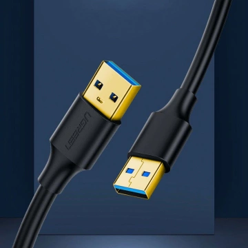 Kabel UGREEN  przewód USB - USB (męski - USB 3.2 Gen 1) 1 m czarny (US128 10370)