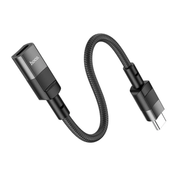HOCO Adapter OTG Typ C (Męski) Do Lightning (Żeński) 3A U107 0,1 M Czarny