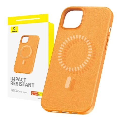 Baseus Fauxther Series Magnetische Handyhülle für iPhone 15 Plus (Orange)