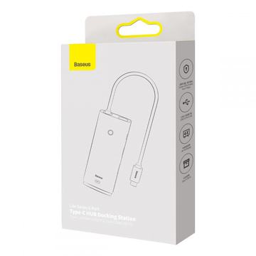 Adapter HUB przejściówka Baseus Lite Series USB-C 2x USB 3.0 4K SD/TF Black