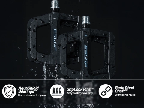 Plattformpedale für Rennräder und Mountainbikes, MTB-Plattform, 3 Kugellager, schwarz, Set [2 Stück] Schwarz