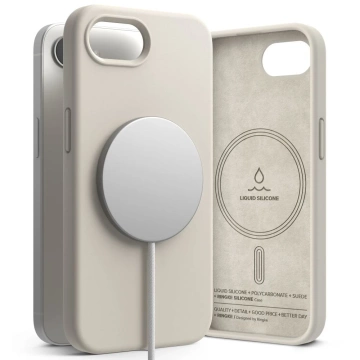 Ringke Silicone Magnetic MagSafe für iPhone 16e Stone