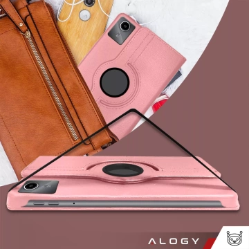 Etui 360 do Lenovo Tab K11 / K11E 11” M11 10.95" TB330FU / TB330XU / TB331FC obrotowe pokrowiec obudowa z klapką na tablet Case Alogy Różowe