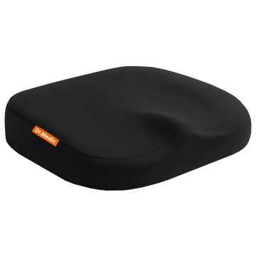 DR.MEDIC ComfySeat™ Ergonomisches Bürositzkissen mit Steißbeinstütze für Auto- und Bürostühle, Schwarz