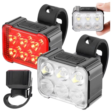 LED-Fahrradlicht, Fahrrad-Taschenlampe, wasserdichtes Licht, Vorder- und Rücklicht, IP65, vorne und hinten