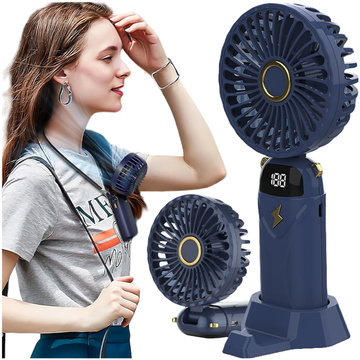 Ventilator, tragbarer Tischventilator, Alogy, kabellos, tragbar, stehend mit Telefonständer, Marineblau