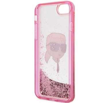 Etui ochronne na telefon Karl Lagerfeld KLHCI8LNKHCP do Apple iPhone 7/8/ SE 2020/2022 różowy/pink hardcase Glitter Karl Head
