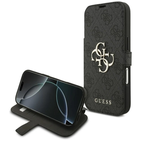 Etui Guess Book 4G Metal Logo do iPhone 17 Pro Black