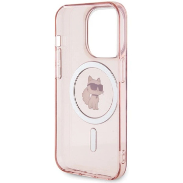 Etui Karl Lagerfeld KLHMP15XHFCCNOP do iPhone 15 Pro Max 6.7" różowy/pink hardcase IML Choupette MagSafe