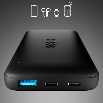 Powerbank SBS Infinity 10000mAh 10W LiFePO₄ USB-C USB-A Czarny