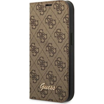 Etui Guess GUBKP14XHG4SHW do Apple iPhone 14 Pro Max 6,7" brązowy/brown book 4G Vintage Gold Logo