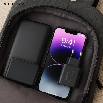 Ładowarka sieciowa 40W 2x USB 2x USB-C Alogy Super Fast Charger Szybkie ładowanie PowerDelivery PD Czarna