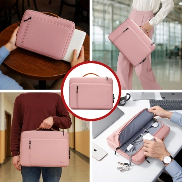 Bange wasserdichte Laptoptasche für Laptops bis 15,6 Zoll – geräumig und komfortabel, robust und atmungsaktiv, ideal für Stadt und Reisen, Büro und Flug, Unisex – Pink
