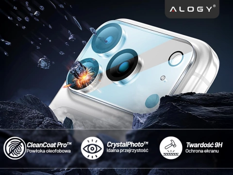 Szkło Ochronne na Obiektyw Aparatu do Apple iPhone 17 Pro, Wzmocnione i Odporne na Zarysowania, Precyzyjnie Dopasowane, Alogy Lens Protector Pro+™ – Przezroczyste
