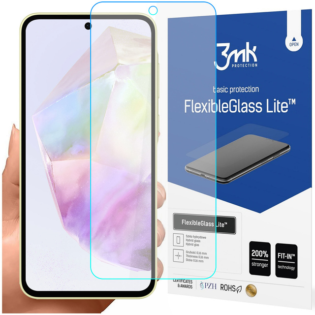 Szkło hybrydowe do Samsung Galaxy A35/A55 5G 3mk Flexible Glass Lite FG FlexibleGlass niepękające na ekran