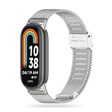 Milaneseband-Stahlarmband für Xiaomi Smart Band 8/ 8 NFC Silber