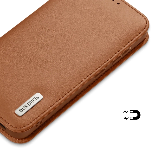 Etui do Samsung Galaxy S25 Edge Dux Ducis Hivo Skórzane Brązowe