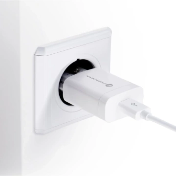 Ładowarka sieciowa Forcell QC 3.0 USB-C 18W + Kabel 1.2m Biała