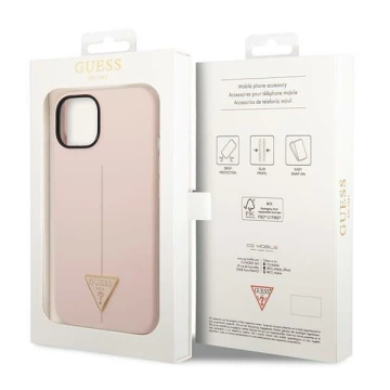 Guess GUHCP14SSLTGP Hülle für Apple iPhone 14 6.1" pink/pink Hardcase Silikon Dreieck