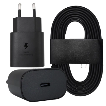 Original Samsung USB-C Ladegerät 25W Typ C Kabel 180cm Premium Super Fast Charge Set Weiß