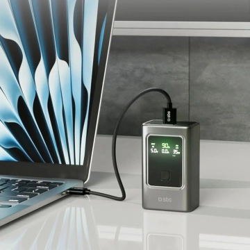 Powerbank SBS 10000mAh PD 35W z wyświetlaczem LCD Szary