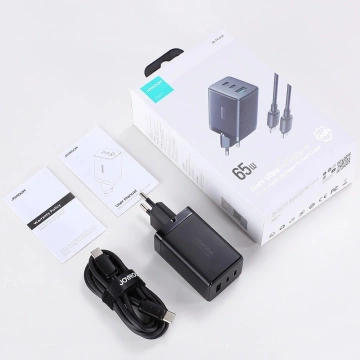 Joyroom TCG01 GaN 65W – szybka ładowarka 2× USB-C + USB-A + kabel 100W