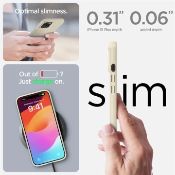 Spigen Thin Fit Hülle für Apple iPhone 15 Plus – Beige