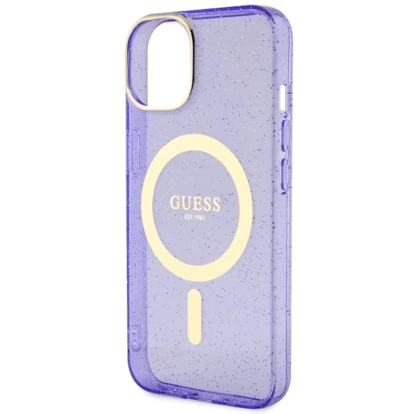 Etui Guess GUHMP14SHCMCGU für iPhone 14 6,1" Hardcase Glitter Gold MagSafe