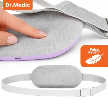 Pas Grzejący z Masażerem na okres i plecy - przeciwbólowy, ciepło + wibracje, 6 poziomów intensywności, akumulator 1800 mAh - Dr.Medic ThermoPulse™ Fioletowy