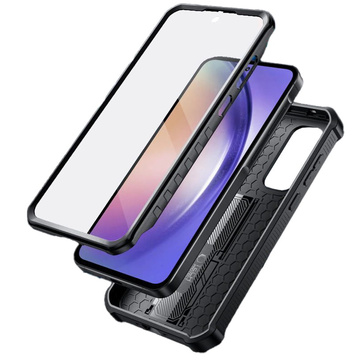 Etui do Samsung Galaxy A55 5G obudowa Kevlar Case Cover 360 z ochroną ekranu i aparatu Slide czarne