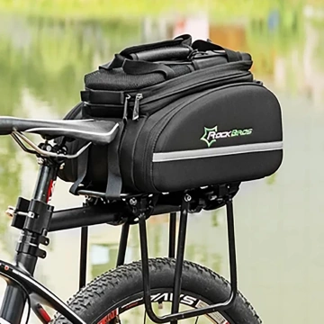 Rockbros A6-03BK Fahrradtasche für Kofferraum 35 l mit ausklappbaren Taschen – Schwarz