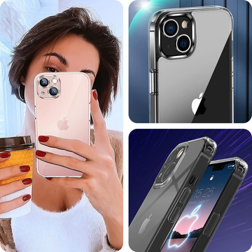 Armored Alogy Hybrid Case mit Kameraabdeckung für Apple iPhone 13 Klarglas